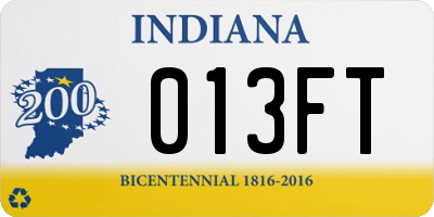 IN license plate 013FT
