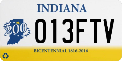 IN license plate 013FTV