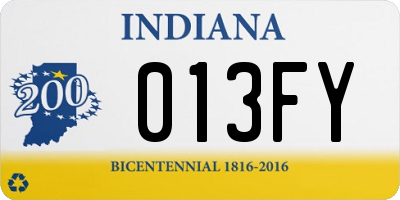 IN license plate 013FY