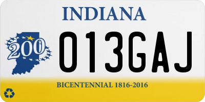 IN license plate 013GAJ
