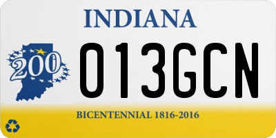 IN license plate 013GCN