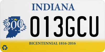 IN license plate 013GCU