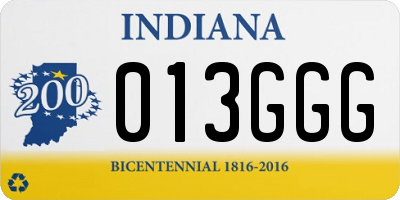 IN license plate 013GGG