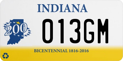 IN license plate 013GM