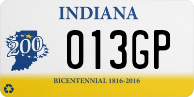 IN license plate 013GP