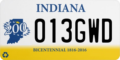 IN license plate 013GWD