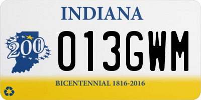IN license plate 013GWM