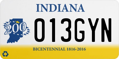 IN license plate 013GYN