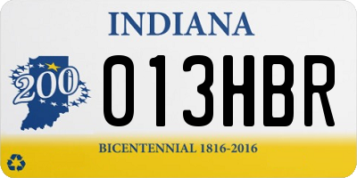 IN license plate 013HBR