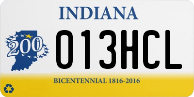 IN license plate 013HCL