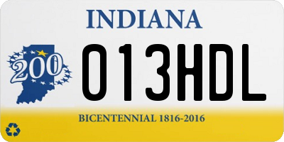 IN license plate 013HDL