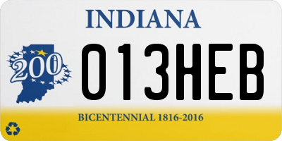IN license plate 013HEB