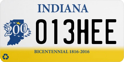 IN license plate 013HEE