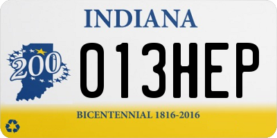 IN license plate 013HEP