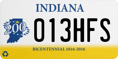 IN license plate 013HFS