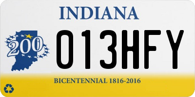 IN license plate 013HFY