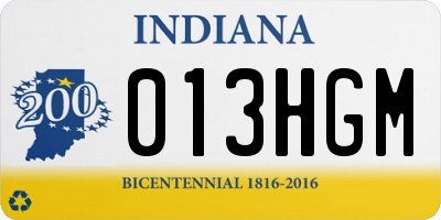 IN license plate 013HGM