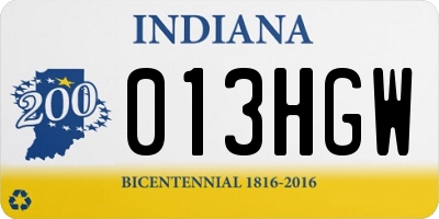 IN license plate 013HGW