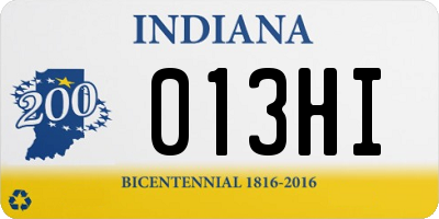 IN license plate 013HI