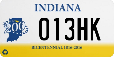 IN license plate 013HK