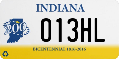 IN license plate 013HL