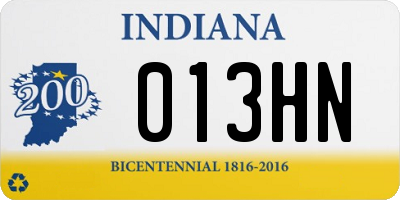 IN license plate 013HN