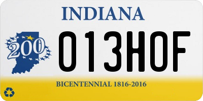 IN license plate 013HOF
