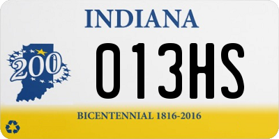IN license plate 013HS
