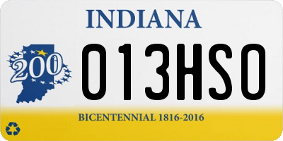 IN license plate 013HSO