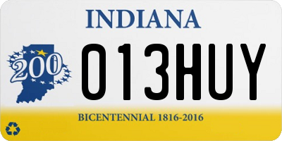 IN license plate 013HUY