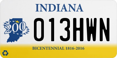 IN license plate 013HWN