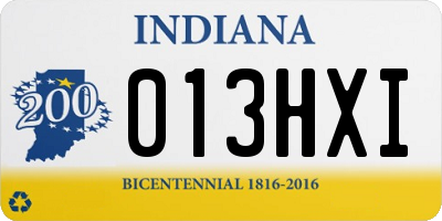 IN license plate 013HXI