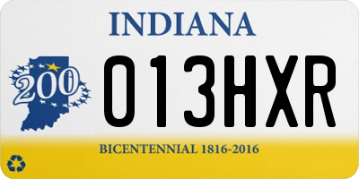IN license plate 013HXR