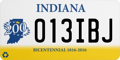 IN license plate 013IBJ