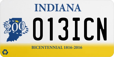 IN license plate 013ICN