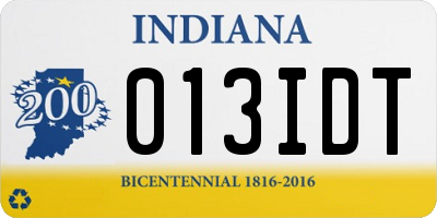 IN license plate 013IDT