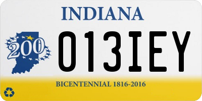 IN license plate 013IEY