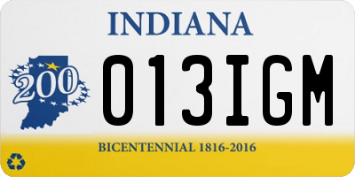 IN license plate 013IGM