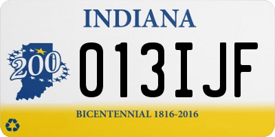 IN license plate 013IJF