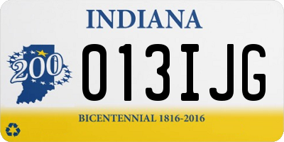 IN license plate 013IJG