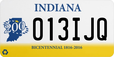 IN license plate 013IJQ