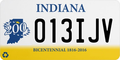 IN license plate 013IJV