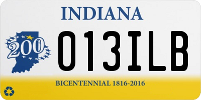 IN license plate 013ILB