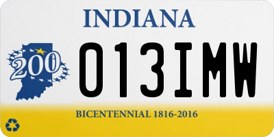 IN license plate 013IMW