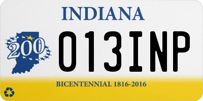 IN license plate 013INP