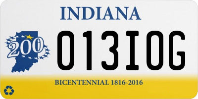 IN license plate 013IOG
