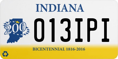 IN license plate 013IPI