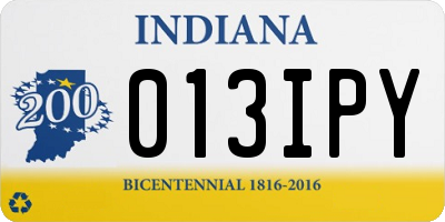IN license plate 013IPY