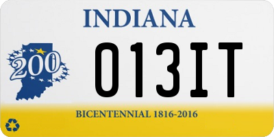 IN license plate 013IT