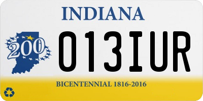 IN license plate 013IUR